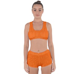 Line Orange Racerback Boyleg Bikini Set by Mariart