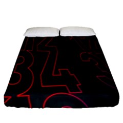 Neon Number Fitted Sheet (queen Size) by Mariart