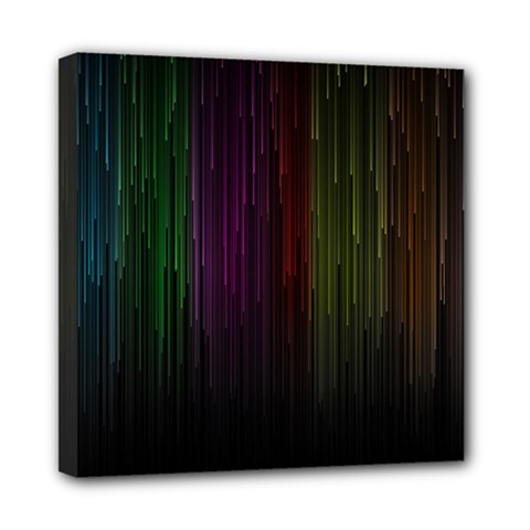 Line Rain Rainbow Light Stripes Lines Flow Mini Canvas 8  X 8 