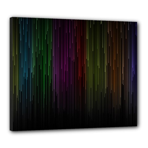Line Rain Rainbow Light Stripes Lines Flow Canvas 24  X 20 