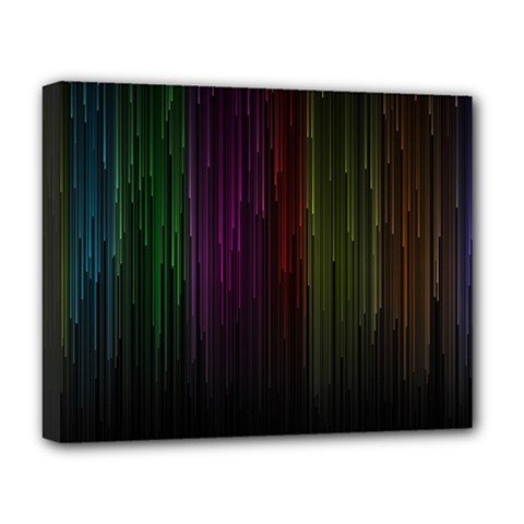 Line Rain Rainbow Light Stripes Lines Flow Deluxe Canvas 20  X 16  