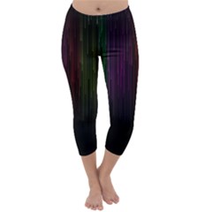 Line Rain Rainbow Light Stripes Lines Flow Capri Winter Leggings  by Mariart