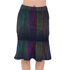 Line Rain Rainbow Light Stripes Lines Flow Mermaid Skirt