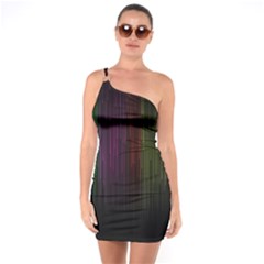 Line Rain Rainbow Light Stripes Lines Flow One Soulder Bodycon Dress by Mariart