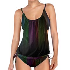 Line Rain Rainbow Light Stripes Lines Flow Tankini Set