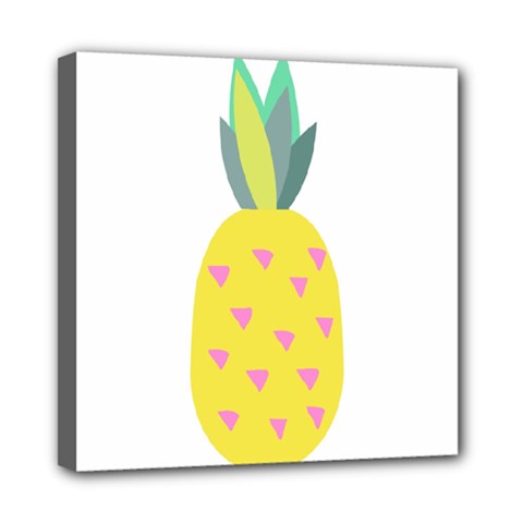 Pineapple Fruite Yellow Triangle Pink Mini Canvas 8  X 8 