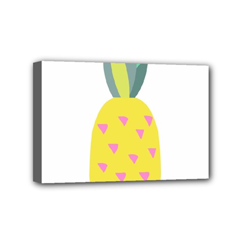 Pineapple Fruite Yellow Triangle Pink Mini Canvas 6  X 4 