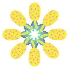 Pineapple Fruite Yellow Triangle Pink Folding Umbrellas