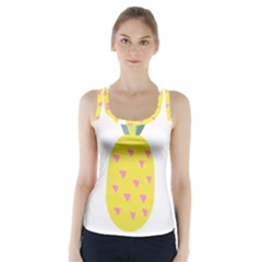 Pineapple Fruite Yellow Triangle Pink Racer Back Sports Top