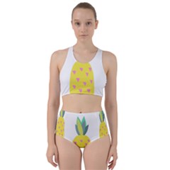 Pineapple Fruite Yellow Triangle Pink Racer Back Bikini Set by Mariart