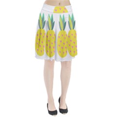 Pineapple Fruite Yellow Triangle Pink Pleated Skirt by Mariart