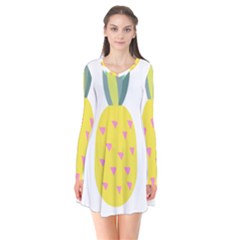 Pineapple Fruite Yellow Triangle Pink Flare Dress