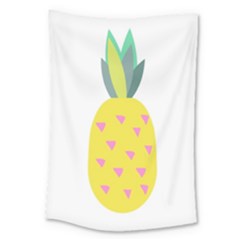Pineapple Fruite Yellow Triangle Pink Large Tapestry