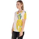 Pineapple Fruite Yellow Triangle Pink Scrub Top View2