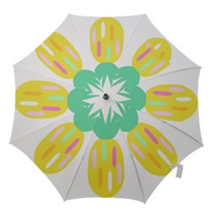 Pineapple Fruite Yellow Triangle Pink White Hook Handle Umbrellas (large)