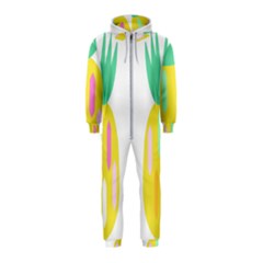 Pineapple Fruite Yellow Triangle Pink White Hooded Jumpsuit (kids)