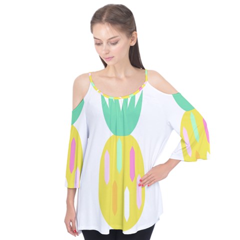 Pineapple Fruite Yellow Triangle Pink White Flutter Tees by Mariart