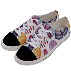 Boho Tribal Watercolor White Pattern Women s Low Top Canvas Sneakers by paulaoliveiradesign