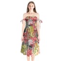 Garden Abstract Shoulder Tie Bardot Midi Dress View1