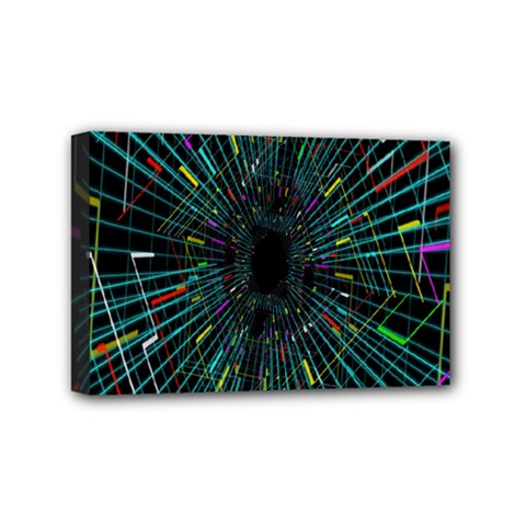 Colorful Geometric Electrical Line Block Grid Zooming Movement Mini Canvas 6  X 4 