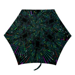 Colorful Geometric Electrical Line Block Grid Zooming Movement Mini Folding Umbrellas by Mariart
