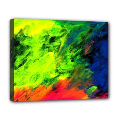 Neon Rainbow Green Pink Blue Red Painting Deluxe Canvas 20  X 16  