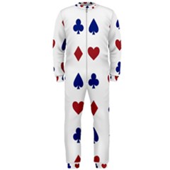 Playing Cards Hearts Diamonds Onepiece Jumpsuit (men) 