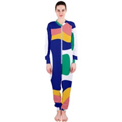 Rainbow Pink Yellow Bluw Green Rainbow Onepiece Jumpsuit (ladies)  by Mariart