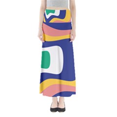 Rainbow Pink Yellow Bluw Green Rainbow Full Length Maxi Skirt by Mariart