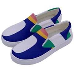 Rainbow Pink Yellow Bluw Green Rainbow Kids  Canvas Slip Ons by Mariart