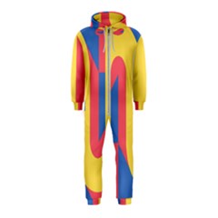 Rainbow Sign Yellow Red Blue Retro Hooded Jumpsuit (kids)