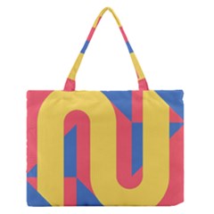 Rainbow Sign Yellow Red Blue Retro Zipper Medium Tote Bag by Mariart