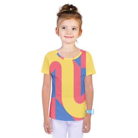 Rainbow Sign Yellow Red Blue Retro Kids  One Piece Tee by Mariart