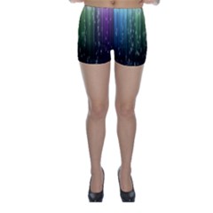 Numerical Animation Random Stripes Rainbow Space Skinny Shorts