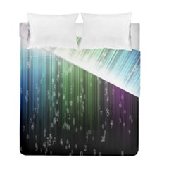 Numerical Animation Random Stripes Rainbow Space Duvet Cover Double Side (full/ Double Size) by Mariart