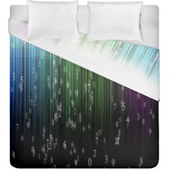 Numerical Animation Random Stripes Rainbow Space Duvet Cover Double Side (king Size) by Mariart
