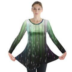 Numerical Animation Random Stripes Rainbow Space Long Sleeve Tunic  by Mariart