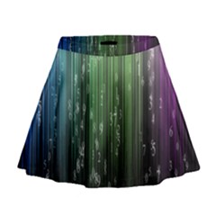 Numerical Animation Random Stripes Rainbow Space Mini Flare Skirt by Mariart