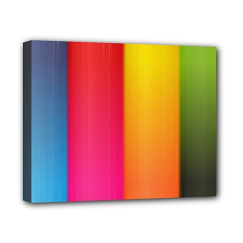 Rainbow Stripes Vertical Lines Colorful Blue Pink Orange Green Canvas 10  X 8 
