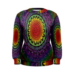 Rainbow Mandala Circle Women s Sweatshirt by Mariart