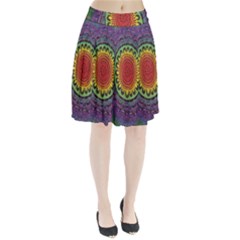 Rainbow Mandala Circle Pleated Skirt by Mariart