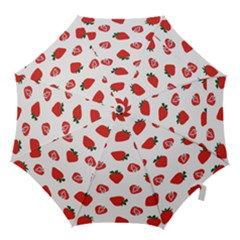 Red Fruit Strawberry Pattern Hook Handle Umbrellas (medium) by Mariart