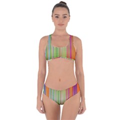 Rainbow Stripes Vertical Colorful Bright Criss Cross Bikini Set