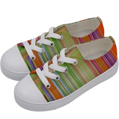 Rainbow Stripes Vertical Colorful Bright Kids  Low Top Canvas Sneakers by Mariart