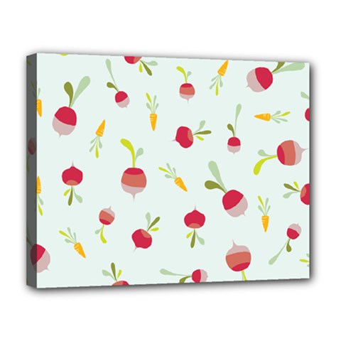 Root Vegetables Pattern Carrots Canvas 14  X 11 