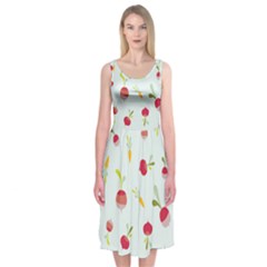 Root Vegetables Pattern Carrots Midi Sleeveless Dress by Mariart