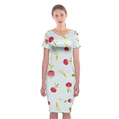 Root Vegetables Pattern Carrots Classic Short Sleeve Midi Dress by Mariart