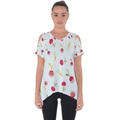 Root Vegetables Pattern Carrots Cut Out Side Drop Tee