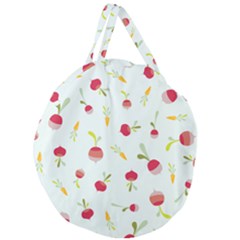 Root Vegetables Pattern Carrots Giant Round Zipper Tote by Mariart