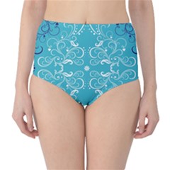 Repeatable Patterns Shutterstock Blue Leaf Heart Love High-waist Bikini Bottoms